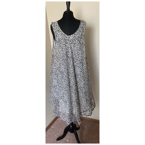 Sleeveless Sheer Animal Print Swing Style Dress